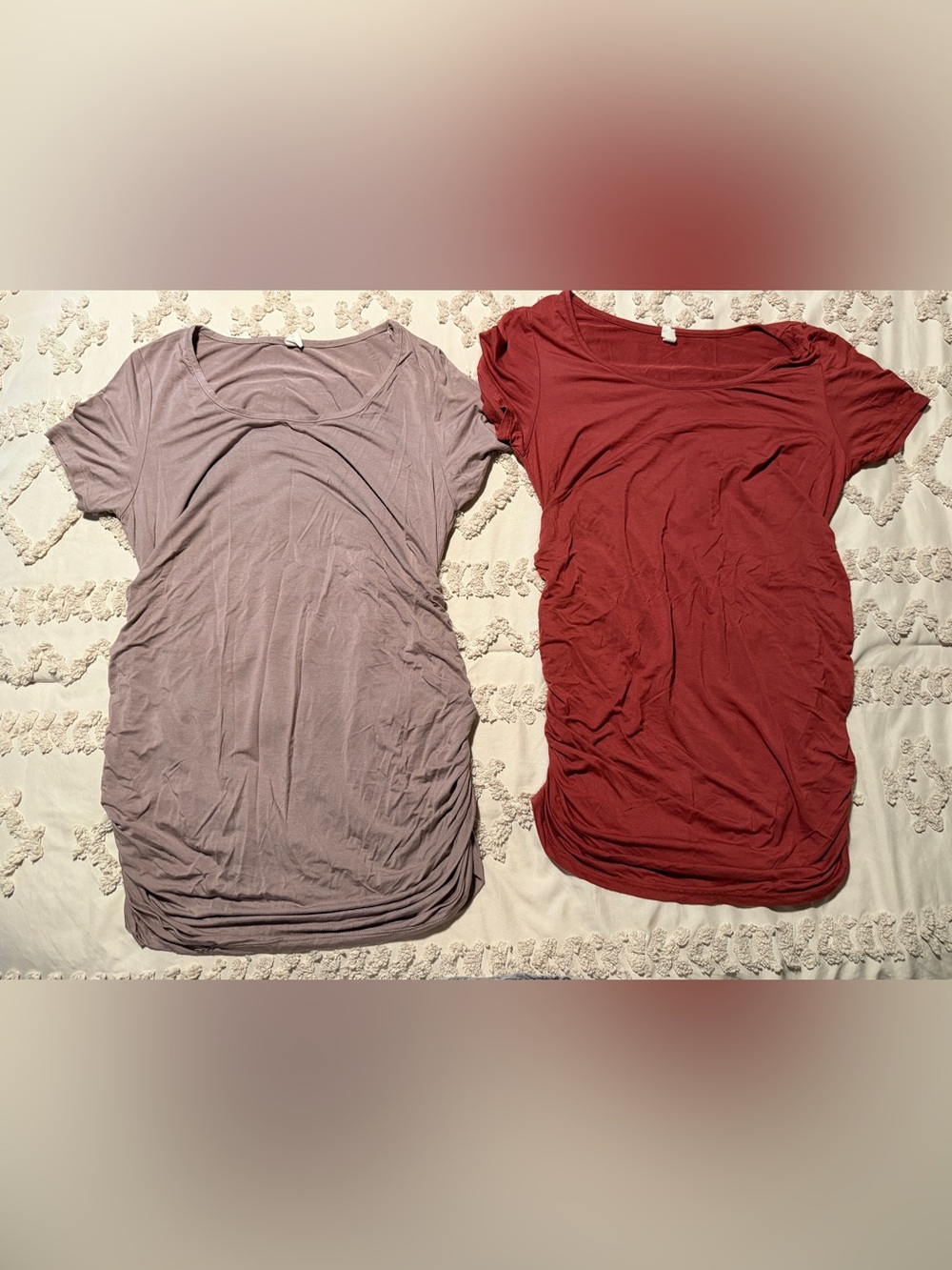 Pink blush maternity tops